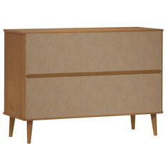 Drawer Cabinet "MOLDE" 113x40x80 cm Solid Wood Pine Brown