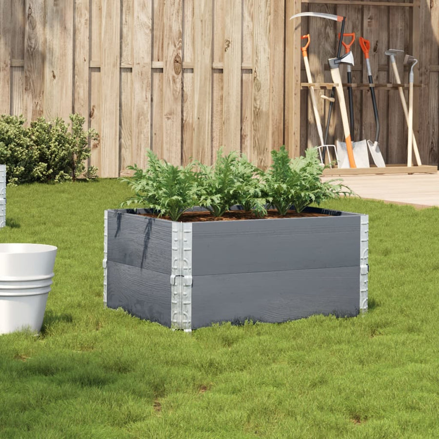 vidaXL Garden Planter Grey 80x60 cm Solid Wood Pine 1