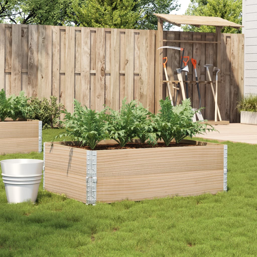 vidaXL Garden Planter 80x60 cm Solid Wood Pine Height 41 cm Natural
