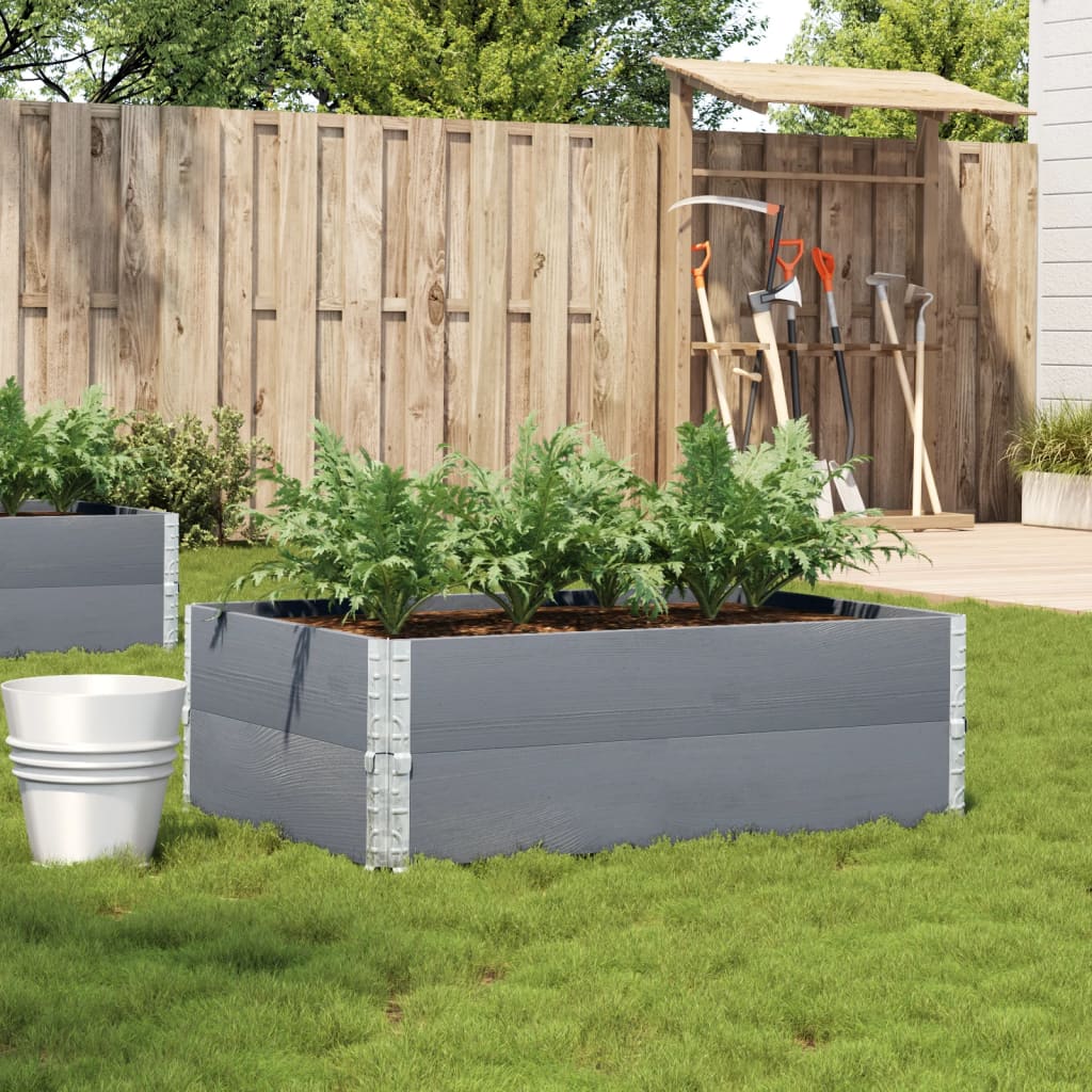 Garden Planter 80x60 cm Solid Wood Pine Height 41 cm Grey 120 cm 80 cm