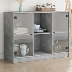 vidaXL Sideboard Concrete Grey 102x37x75,5 cm Engineered Wood 1