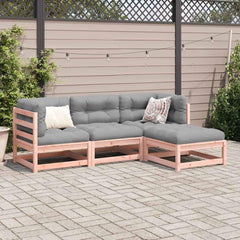 4 Piece Garden Sofa Set Solid Wood Pine Natural douglas