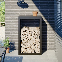 Firewood Rack Black 60x40x100 cm Steel Steel/black
