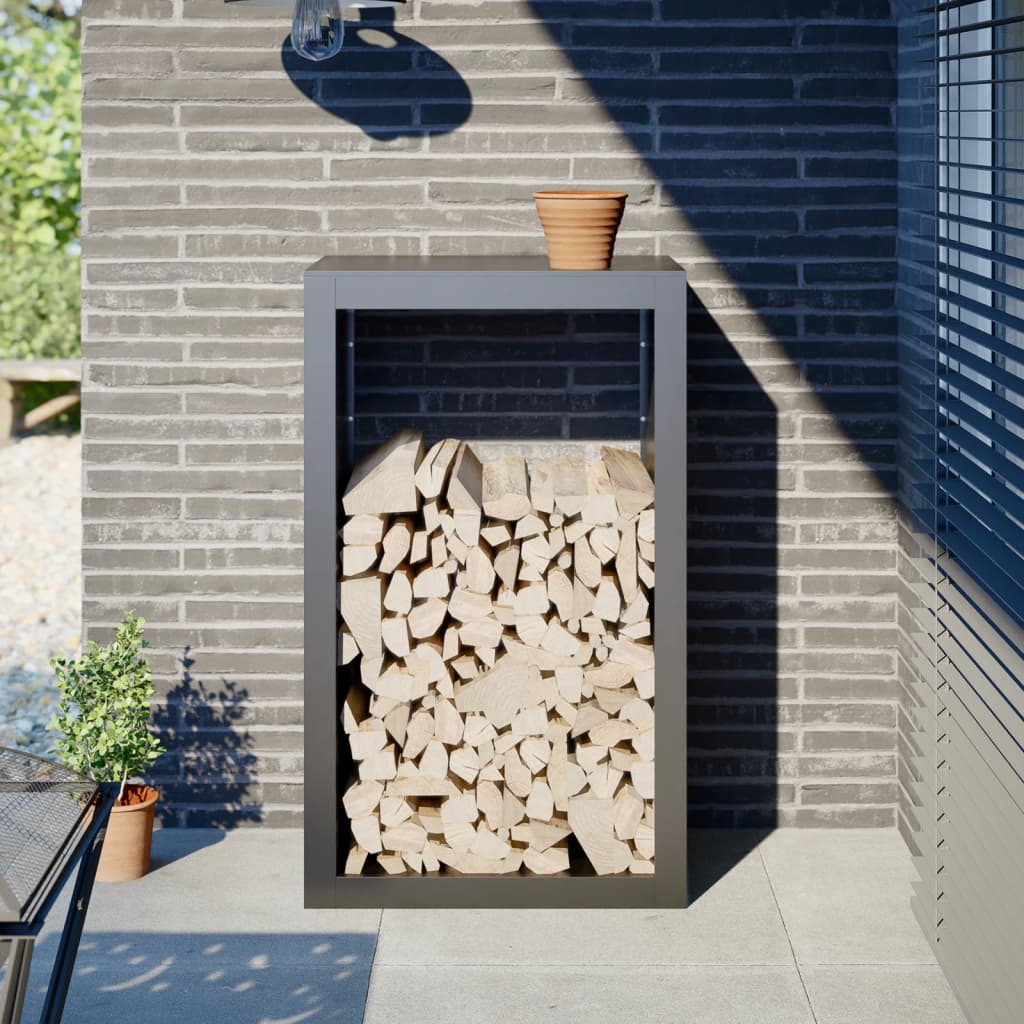Firewood Rack Black 60x40x100 cm Steel Steel/anthracite