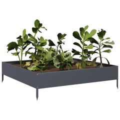 vidaXL Garden Raised Bed Anthracite 100x100x26 cm Steel 3