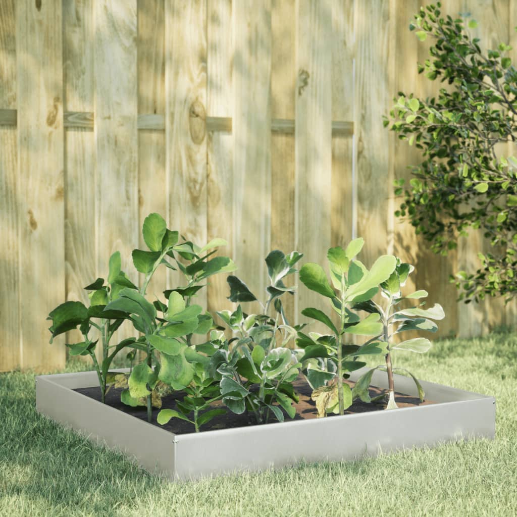 vidaXL Garden Raised Bed 100x100x26 cm Stainless Steel 1