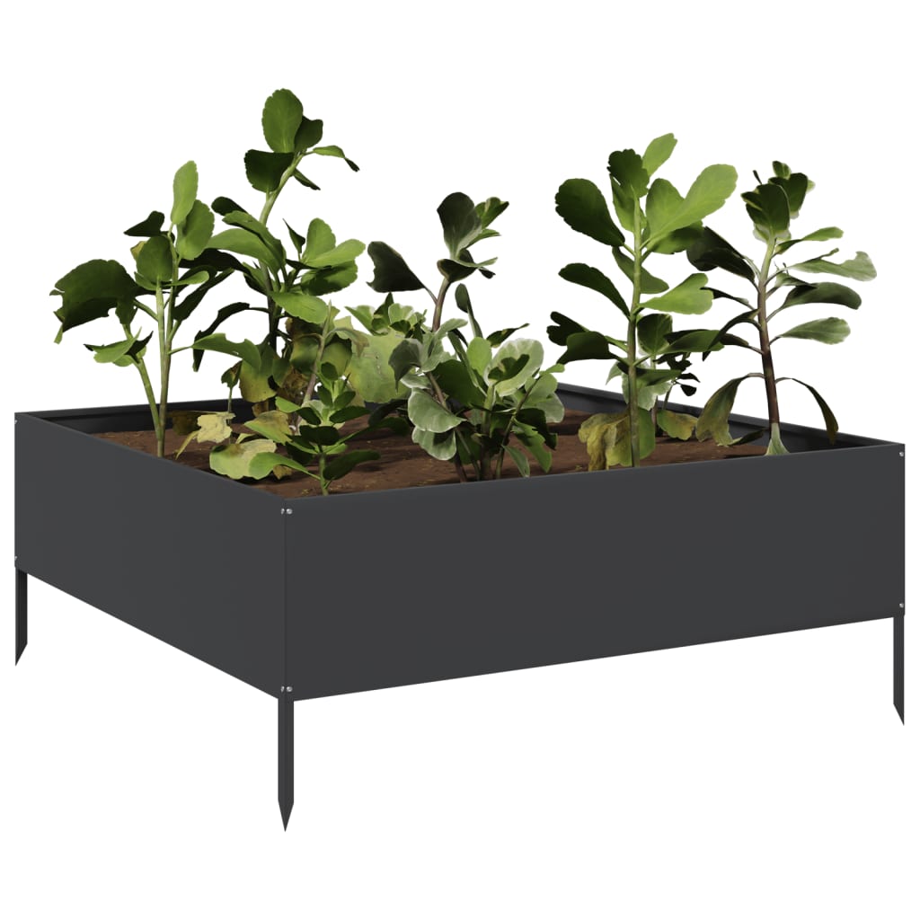 vidaXL Garden Raised Bed Black 100x100x41 cm Steel 3