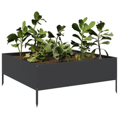 vidaXL Garden Raised Bed Black 100x100x41 cm Steel 3