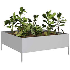 vidaXL Garden Raised Bed 100x100x41 cm Galvanised Steel 3