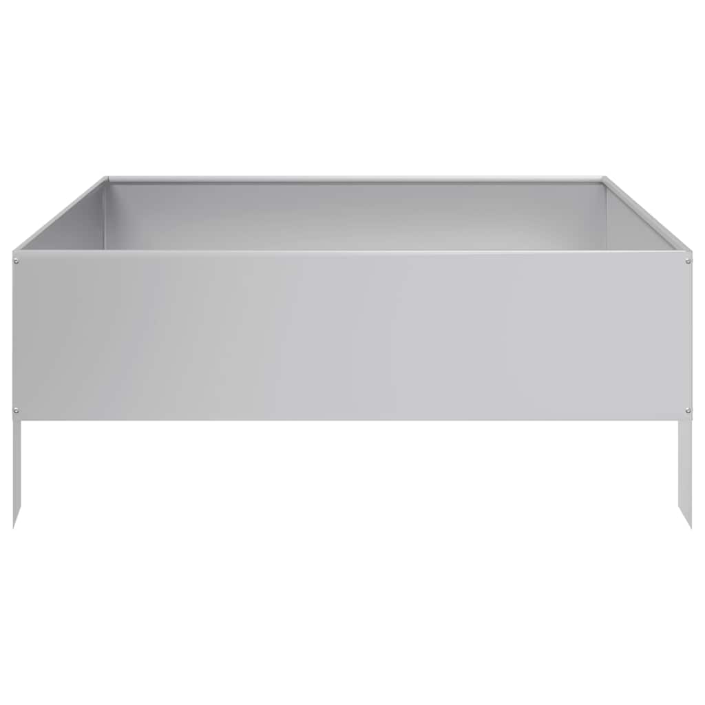 vidaXL Garden Raised Bed 100x100x41 cm Galvanised Steel 4