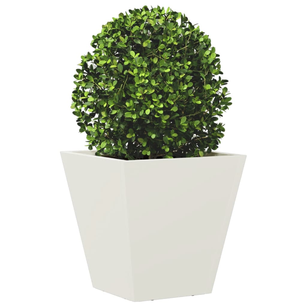 vidaXL Garden Planters White 2 pcs 30x30x30 cm Steel 4
