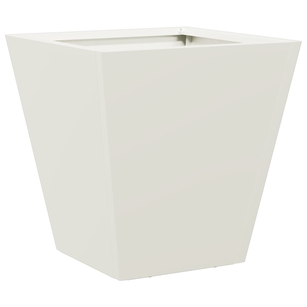 vidaXL Garden Planters White 2 pcs 30x30x30 cm Steel 5