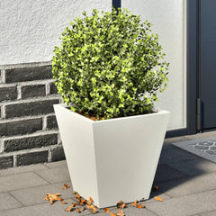vidaXL Garden Planters White 2 pcs 30x30x30 cm Steel 1
