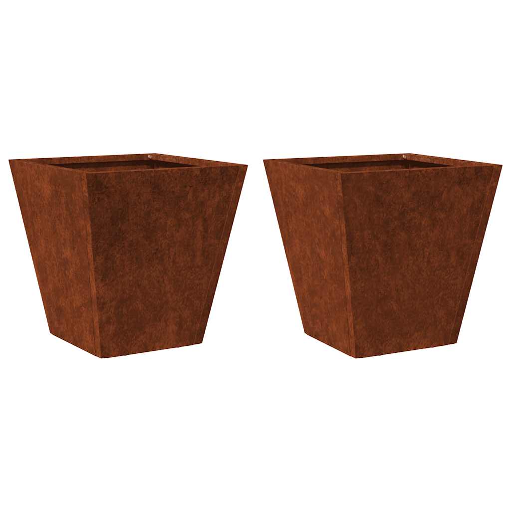vidaXL Garden Planters 2 pcs 30x30x30 cm Weathering Steel 2