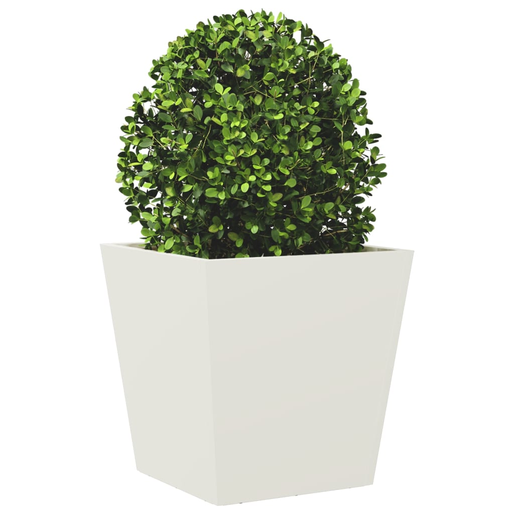 vidaXL Garden Planter White 40x40x40 cm Steel 3
