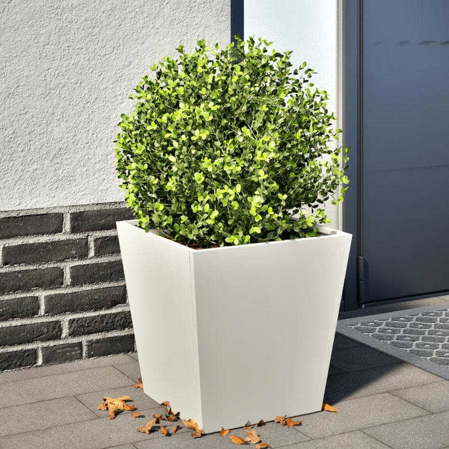 vidaXL Garden Planter White 40x40x40 cm Steel 1