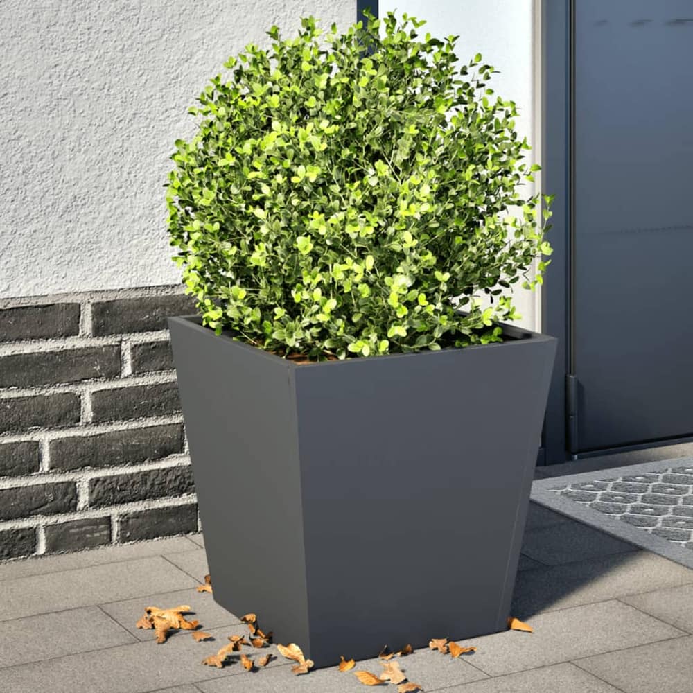 Garden Planters Black 40x40x40 cm Steel 2 pcs Steel/anthracite