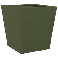 vidaXL Garden Planters Olive Green 2 pcs 40x40x40 cm Steel 5