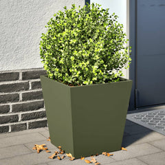 vidaXL Garden Planters Olive Green 2 pcs 40x40x40 cm Steel 1