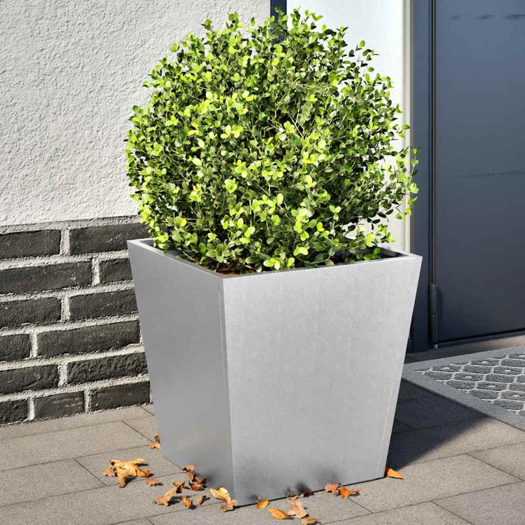 Garden Planters Black 40x40x40 cm Steel 2 pcs Galvanized steel/grey