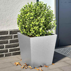 Garden Planters Black 40x40x40 cm Steel 2 pcs Galvanized steel/grey