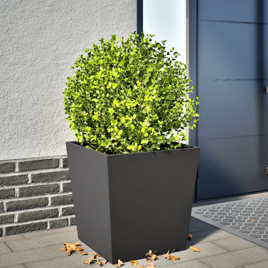 Garden Planter Black 50x50x50 cm Steel Steel/black