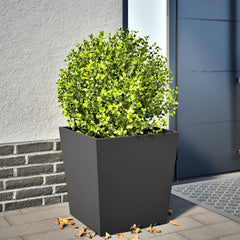 Garden Planter Black 50x50x50 cm Steel Steel/black
