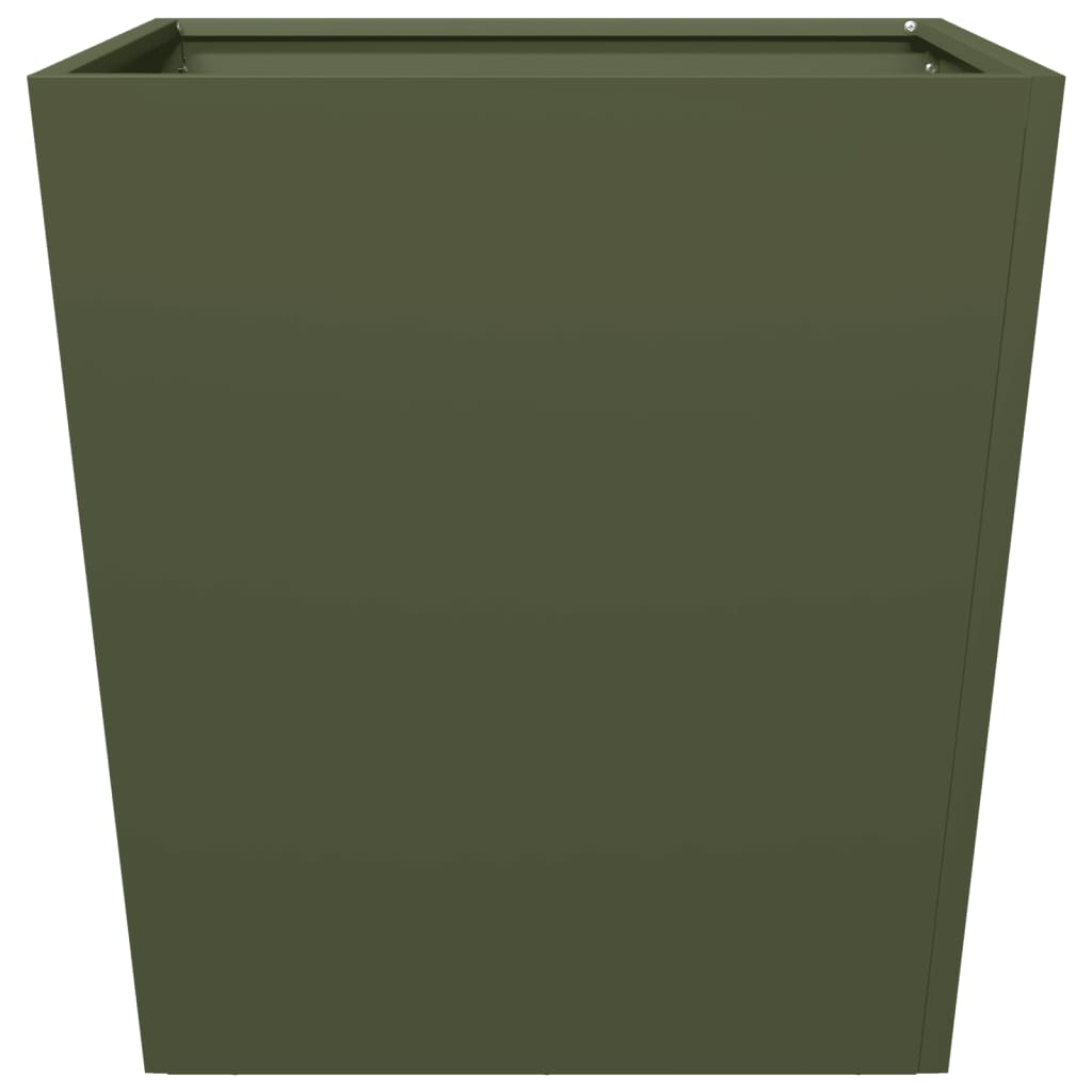 vidaXL Garden Planters Olive Green 2 pcs 50x50x50 cm Steel 6