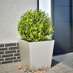 Garden Planter Black 50x50x50 cm Steel Stainless steel/light grey