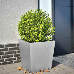 Garden Planter Black 50x50x50 cm Steel Galvanized steel/grey