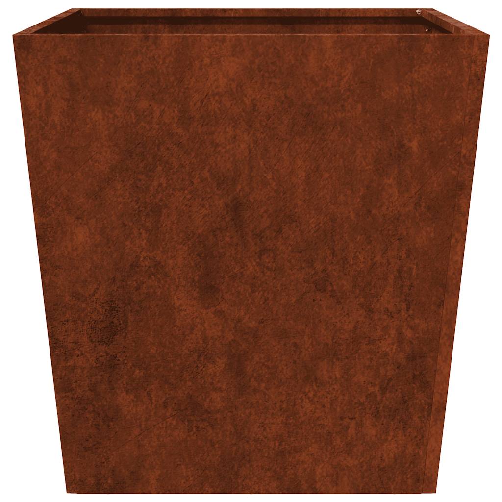 Garden Planter Black 50x50x50 cm Steel Weathering steel/brown