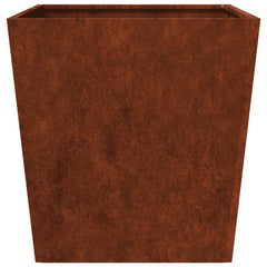 Garden Planter Black 50x50x50 cm Steel Weathering steel/brown