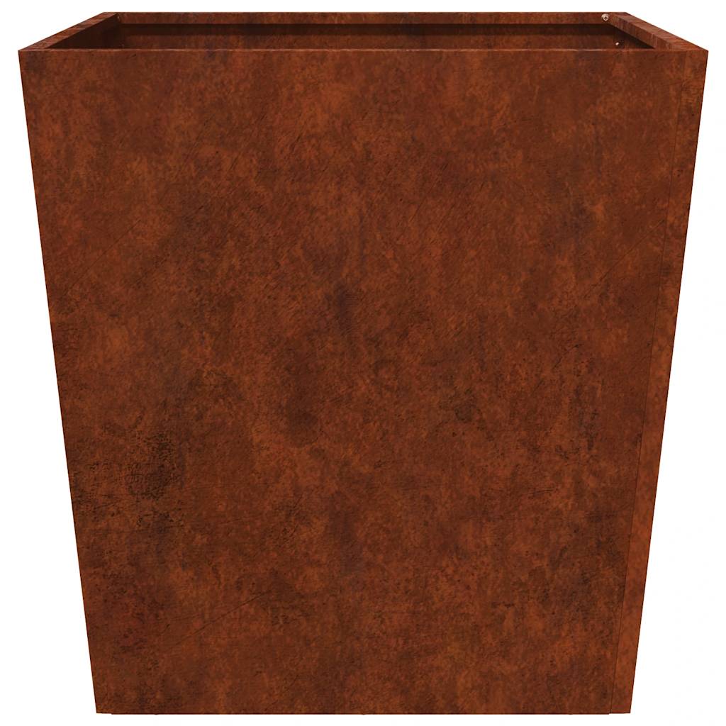 Garden Planter Black 50x50x50 cm Steel Weathering steel/brown