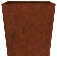Garden Planter Black 50x50x50 cm Steel Weathering steel/brown