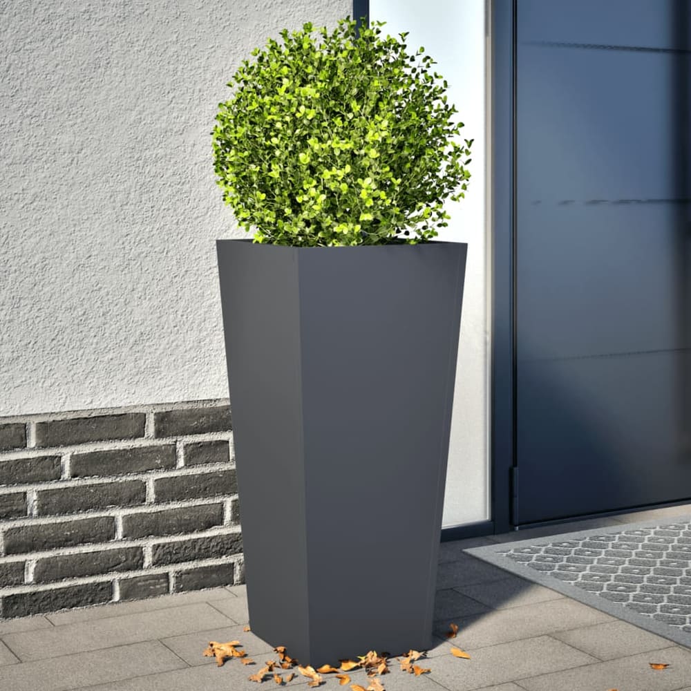 Garden Planters Black Steel 2 pcs Height 75 cm Steel/anthracite 35 cm 35 cm