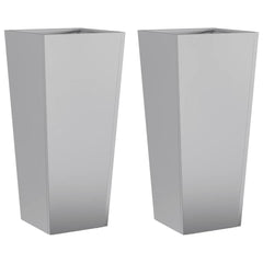 vidaXL Garden Planters 35x35x75 cm 2 pcs Galvanised Steel 2
