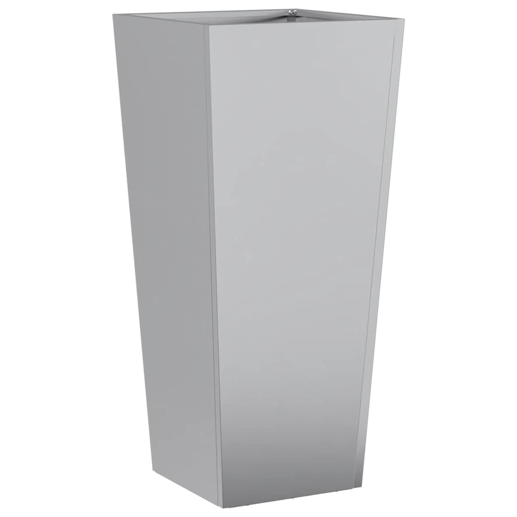 Garden Planters Black Steel 2 pcs Height 75 cm Galvanized steel/grey 35 cm 35 cm