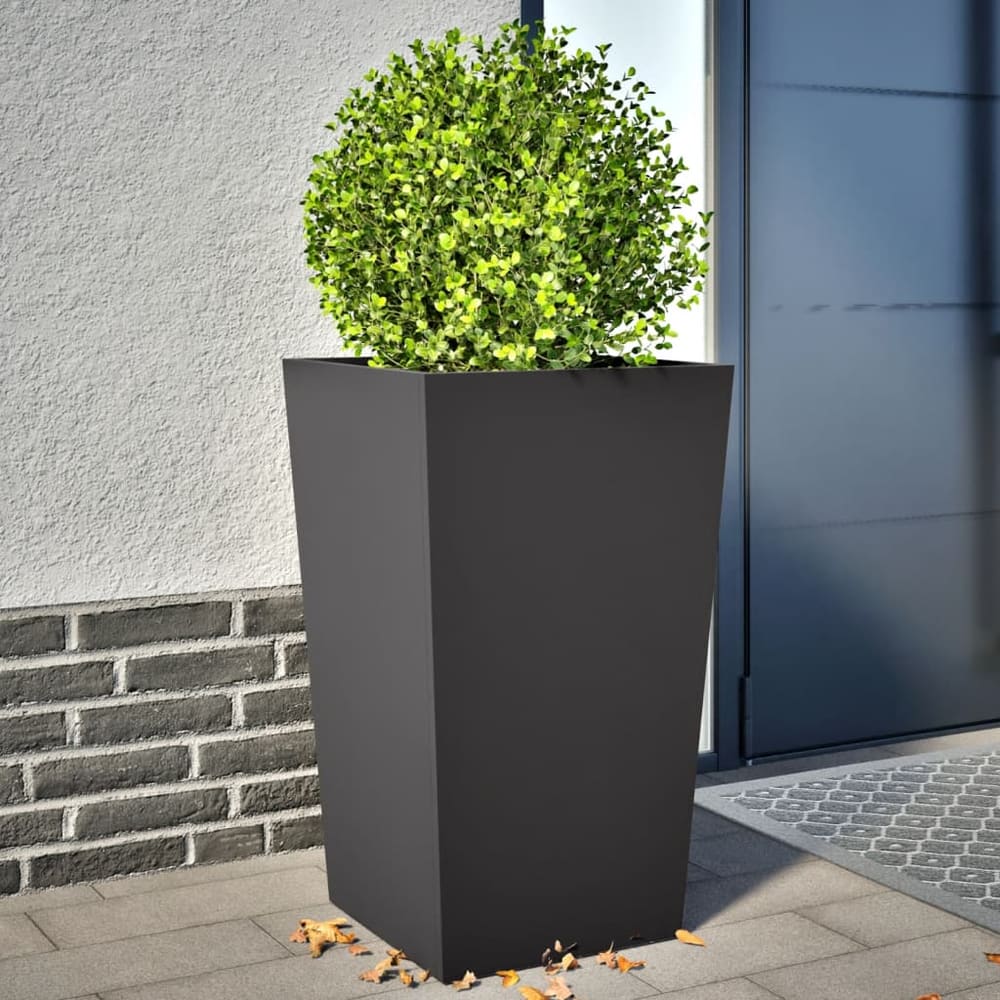 Garden Planters Black Steel 2 pcs Height 75 cm Steel/black 45 cm 45 cm