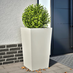 vidaXL Garden Planter White 45x45x75 cm Steel 1