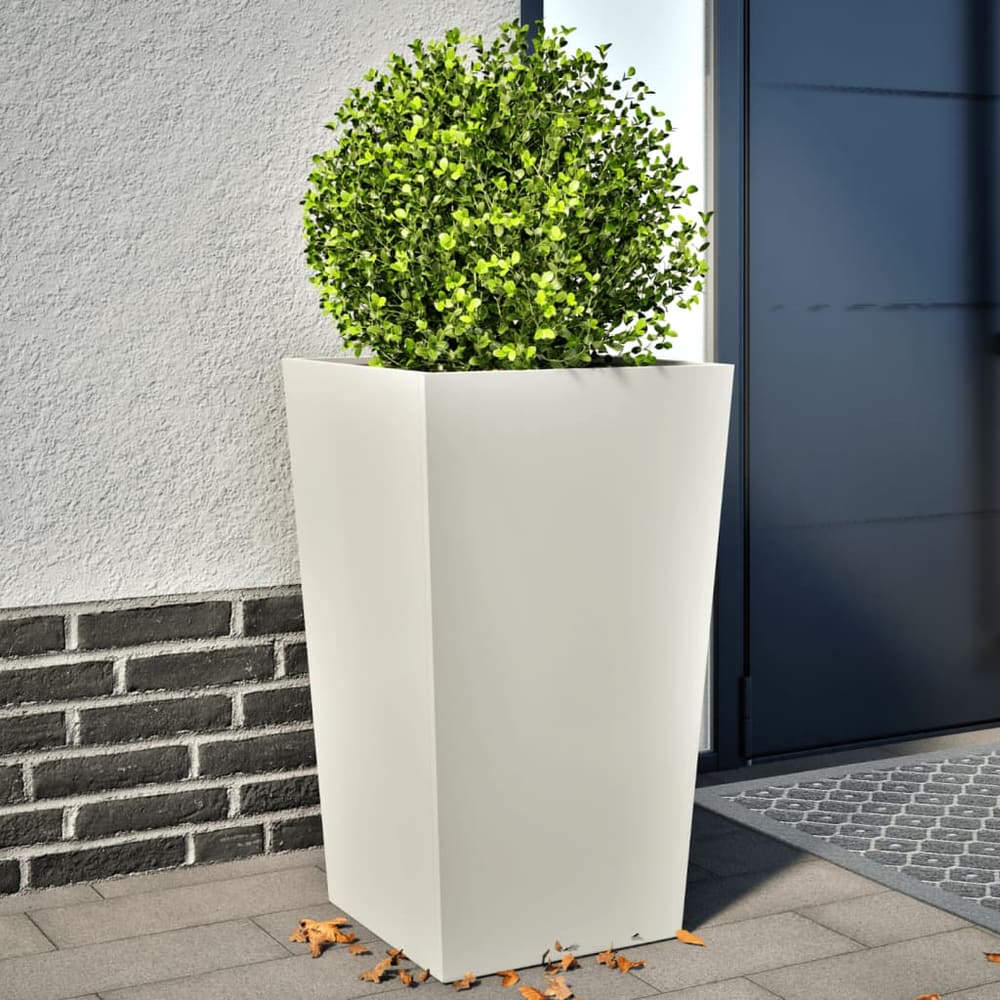 Garden Planters Black Steel 2 pcs Height 75 cm Steel/white 45 cm 45 cm