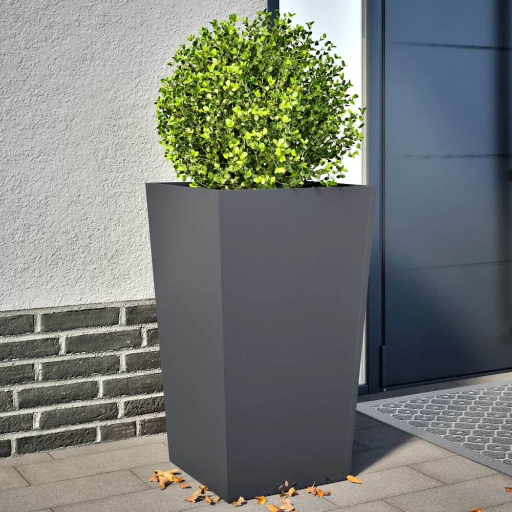 Garden Planters Black Steel 2 pcs Height 75 cm Steel/anthracite 45 cm 45 cm