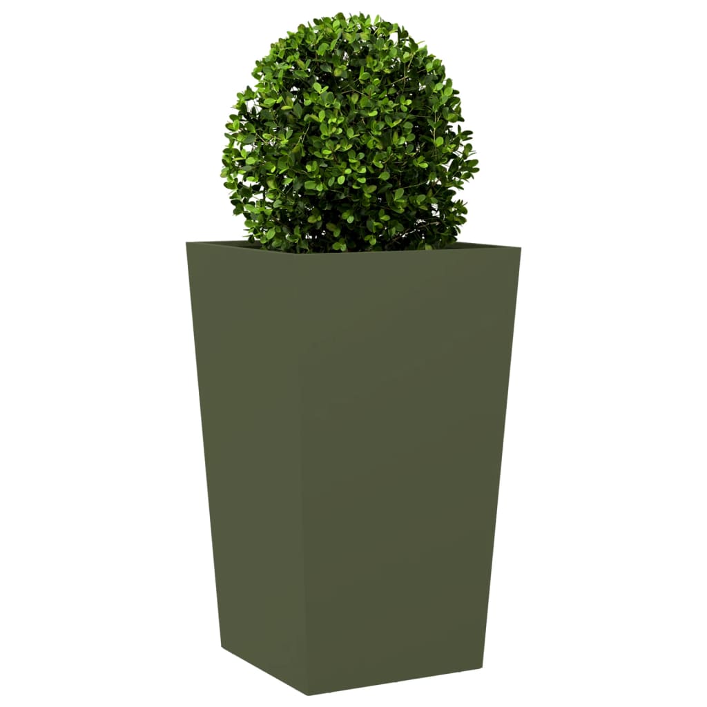 vidaXL Garden Planter Olive Green 45x45x75 cm Steel 3