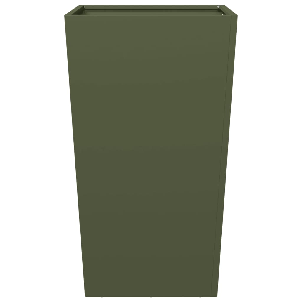 vidaXL Garden Planter Olive Green 45x45x75 cm Steel 4