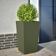 vidaXL Garden Planter Olive Green 45x45x75 cm Steel 1