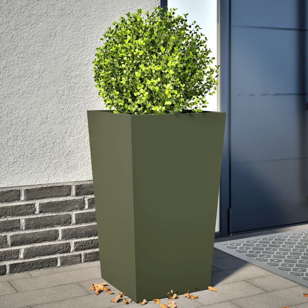 Garden Planters Black Steel 2 pcs Height 75 cm Steel/green 45 cm 45 cm