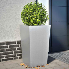 Garden Planters Black Steel 2 pcs Height 75 cm Galvanized steel/grey 45 cm 45 cm