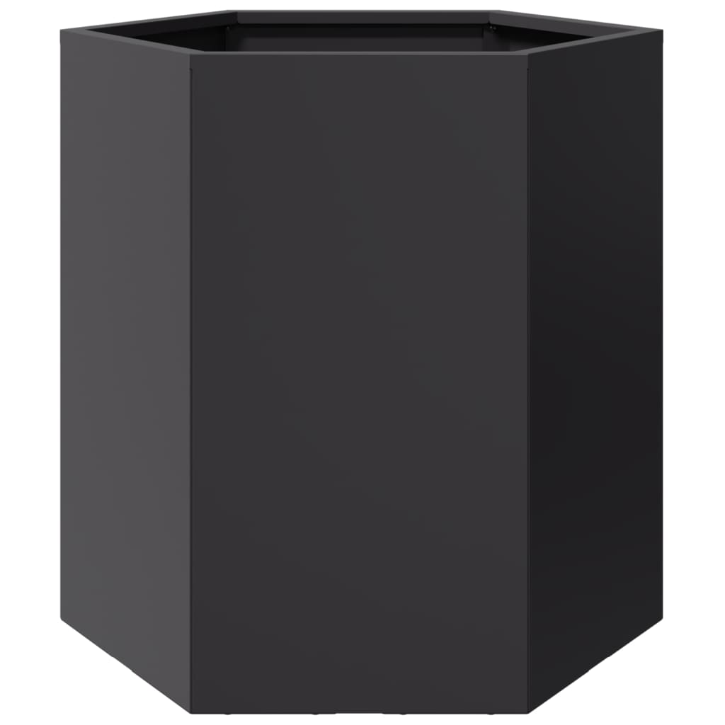 vidaXL Garden Planter Black Hexagon 46x40x45 cm Steel 6