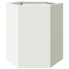 vidaXL Garden Planter White Hexagon 46x40x45 cm Steel 2
