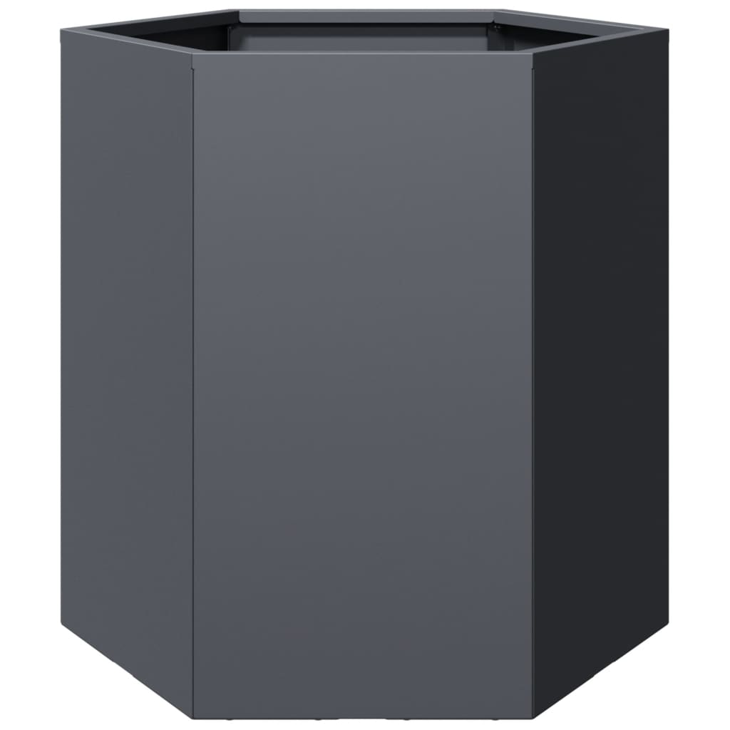 vidaXL Garden Planter Anthracite Hexagon 46x40x45 cm Steel 2