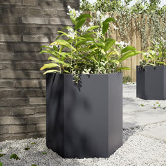 vidaXL Garden Planter Anthracite Hexagon 46x40x45 cm Steel 1